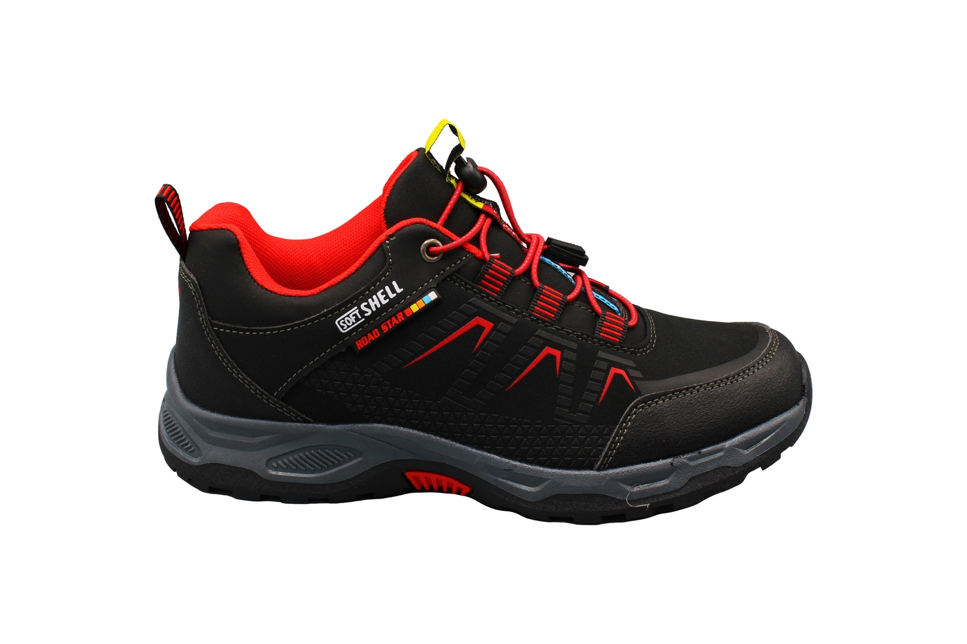 Planets 624 Trekking-Sneaker für Damen & Herren in Schwarz/Rot – Ansicht 3