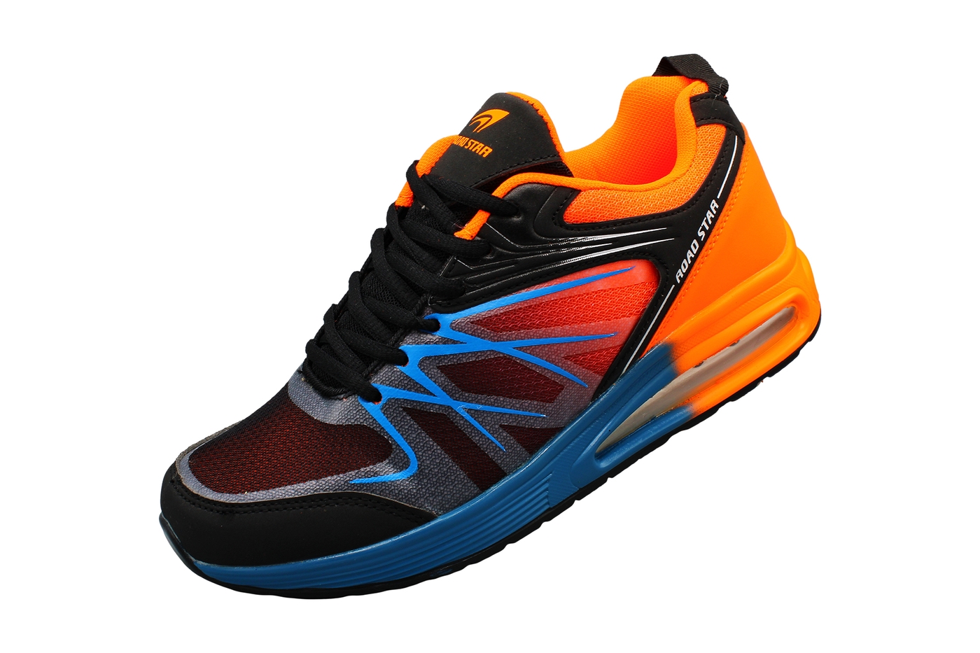 Schwarz/Orange/Blau