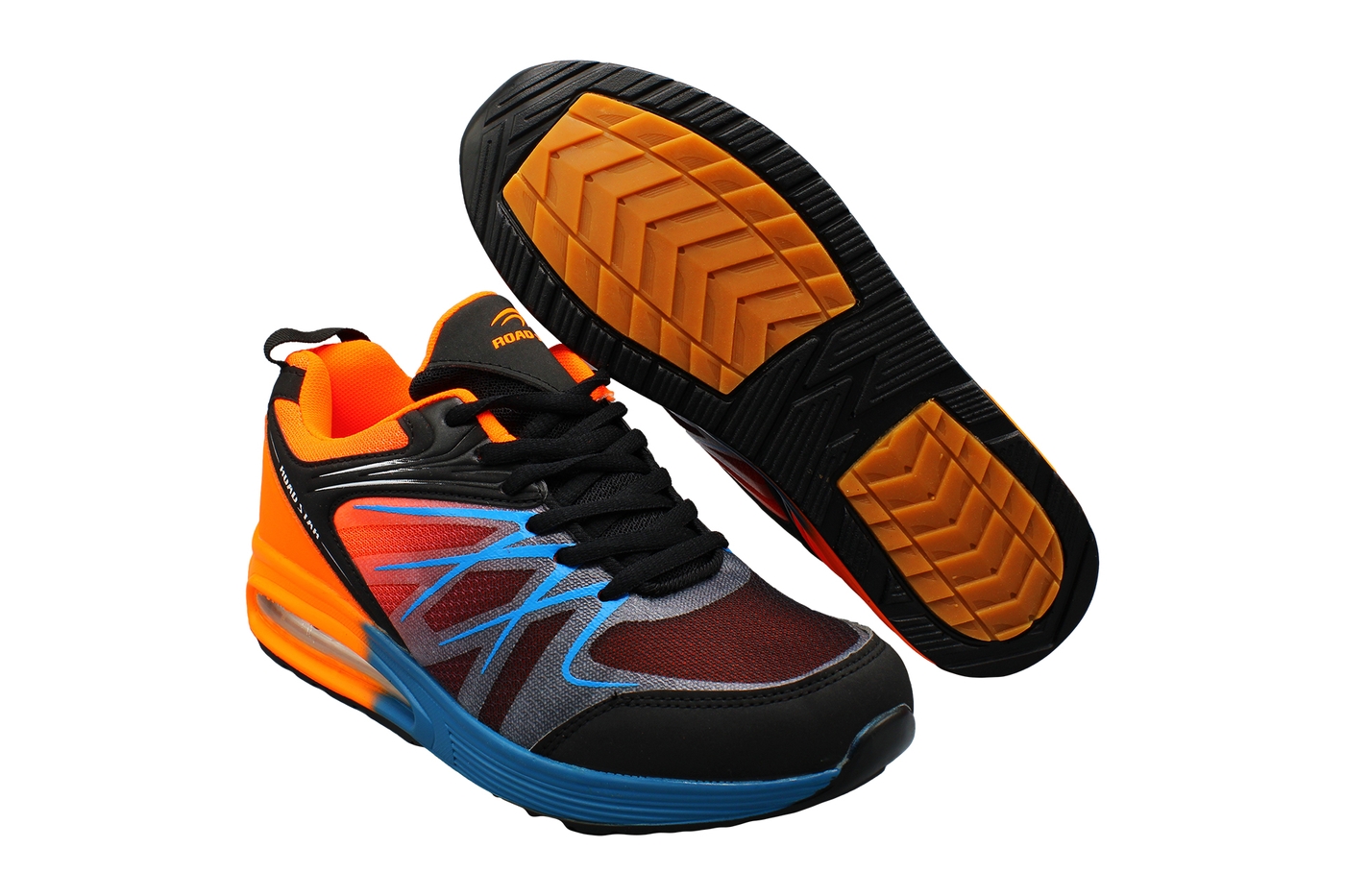 Planets 067 Sneaker für Damen & Herren in Übergröße in Schwarz/Orange/Blau – Ansicht 10