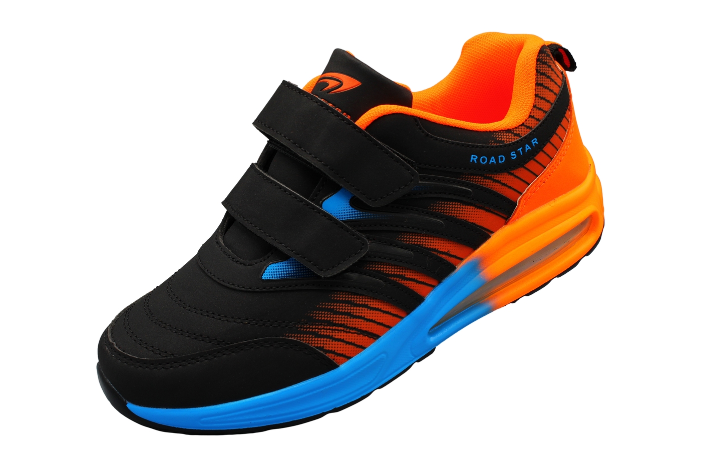 Schwarz/Orange/Blau